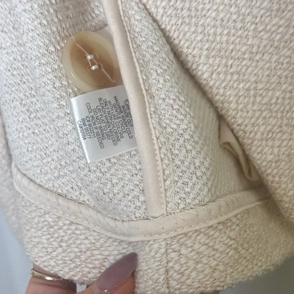 Sanctuary x Anthropologie Cream Textured Knit Blazer XS-S Quiet Luxury - Picture 3 of 13